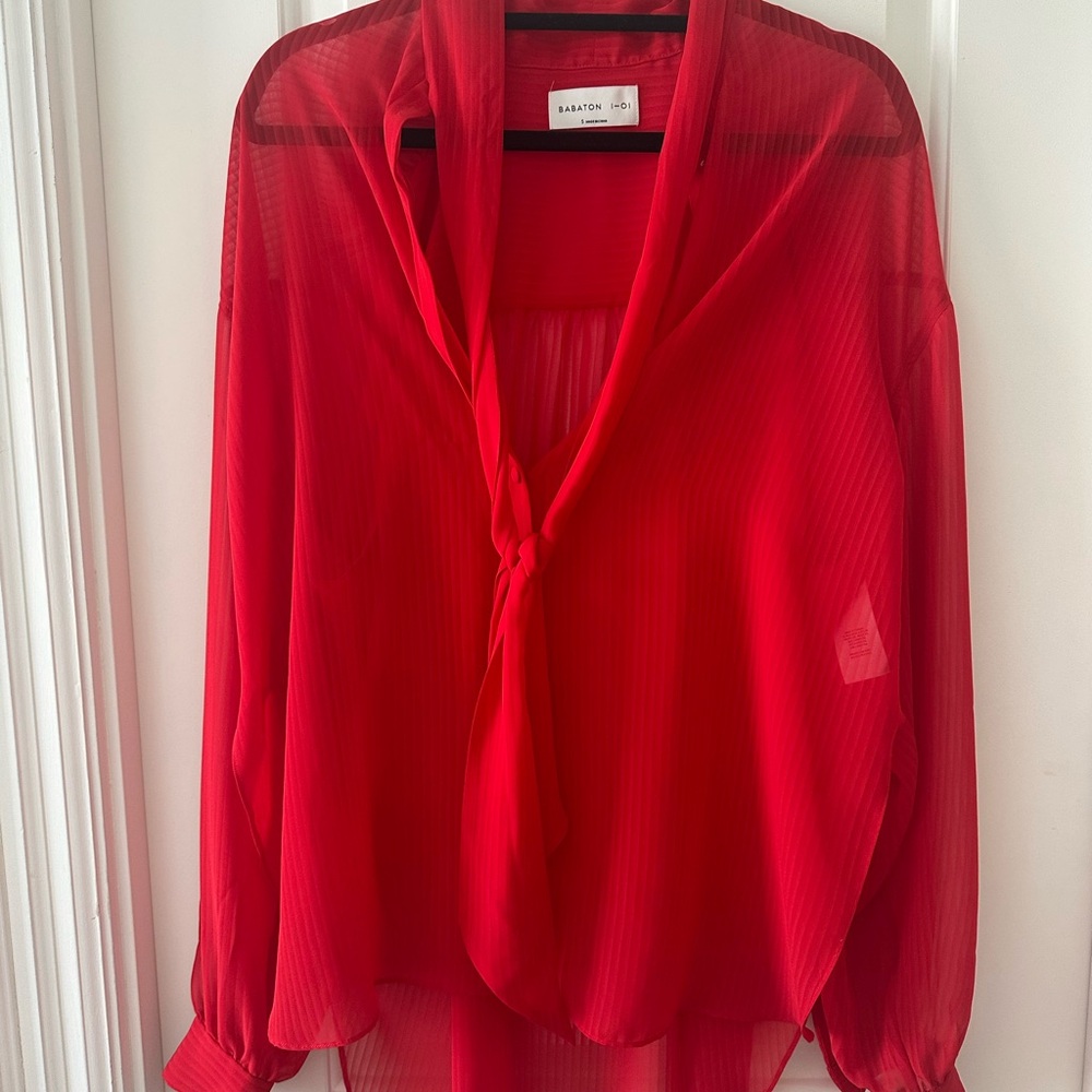 Babaton Red Sheer Women's Top